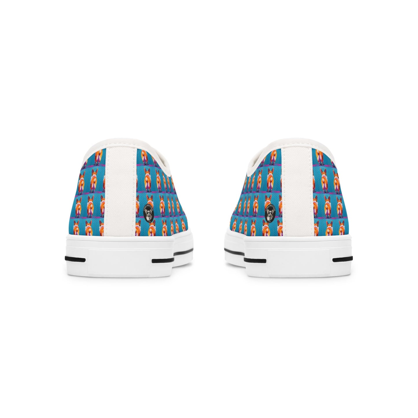 Corgi Butt Mosaic Pattern Women's Low Top Casual Canvas Sneakers