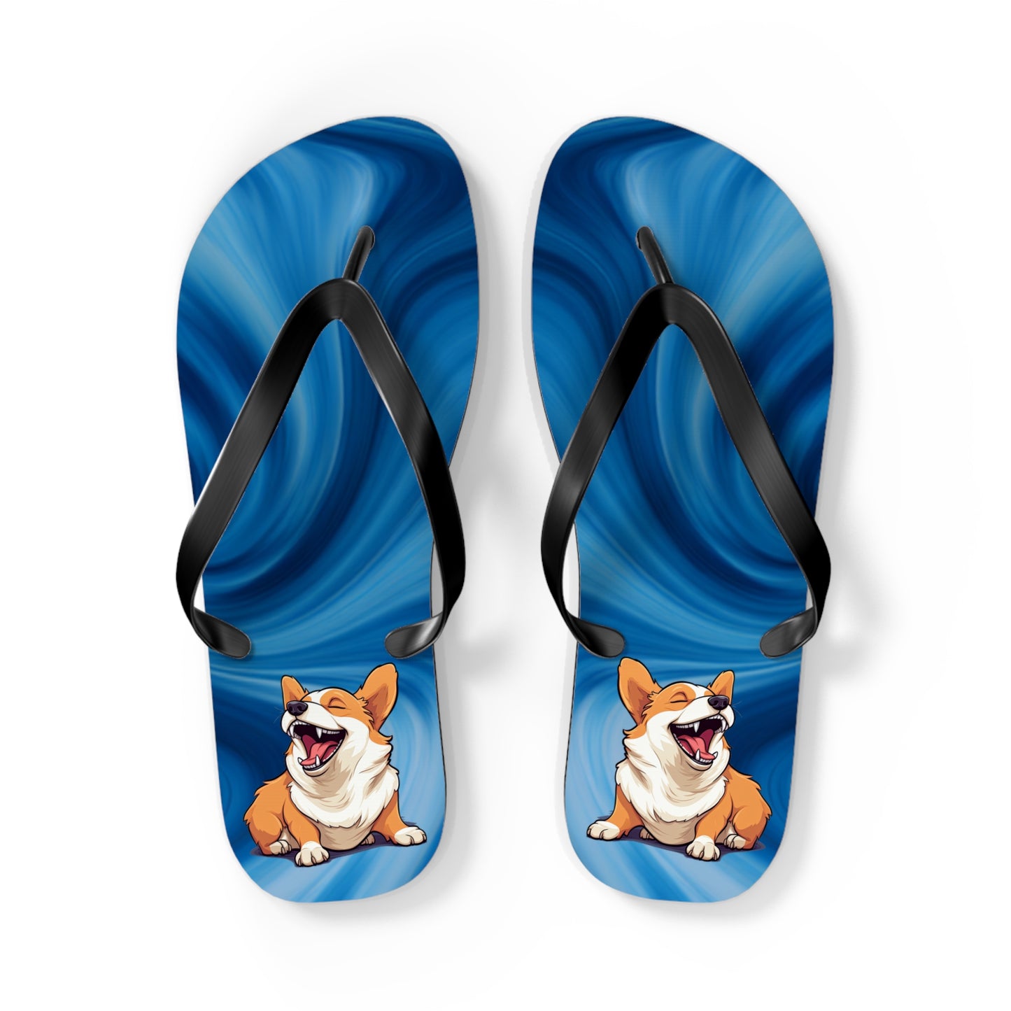 Comical Corgi Flip-Flops