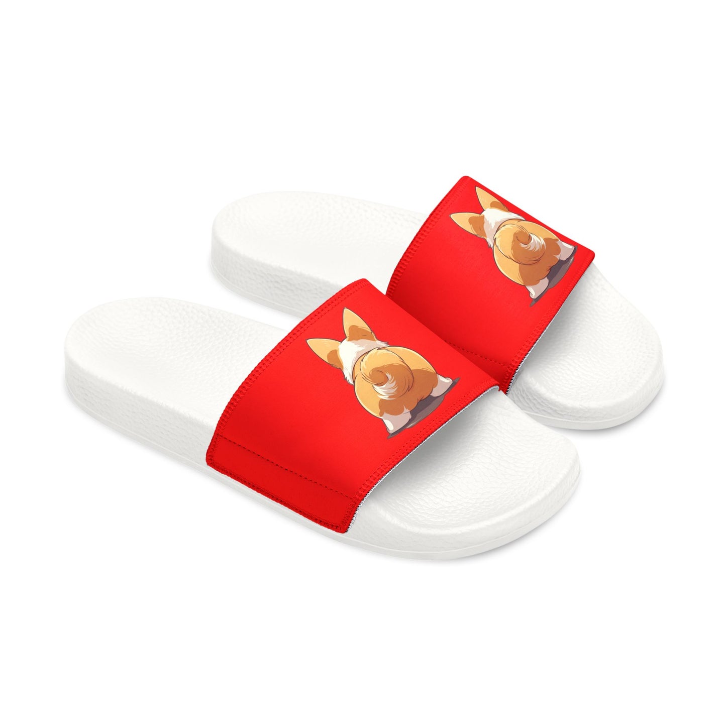 Booty Call Corgi Pop Art Women's Slide Sandals - Casual Pool & Beach Slides