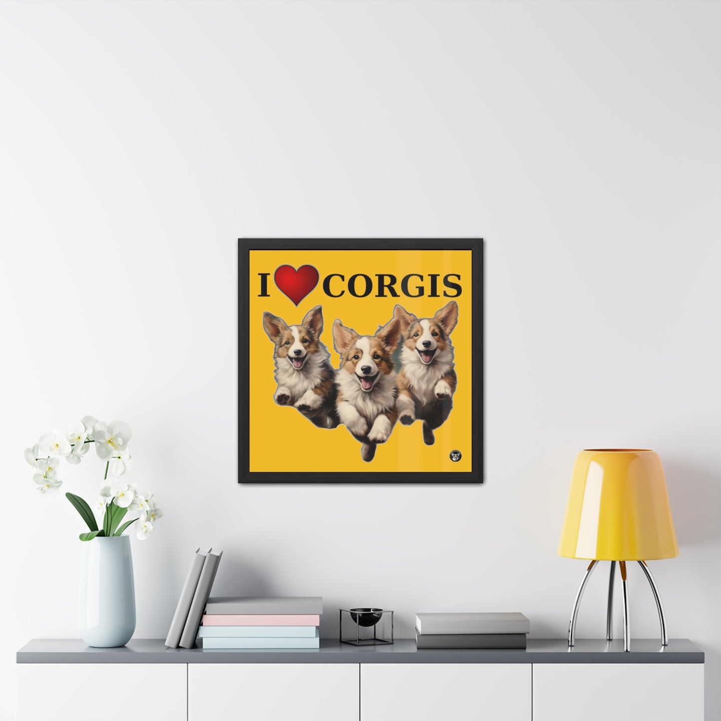 I Heart Corgis - Framed Print