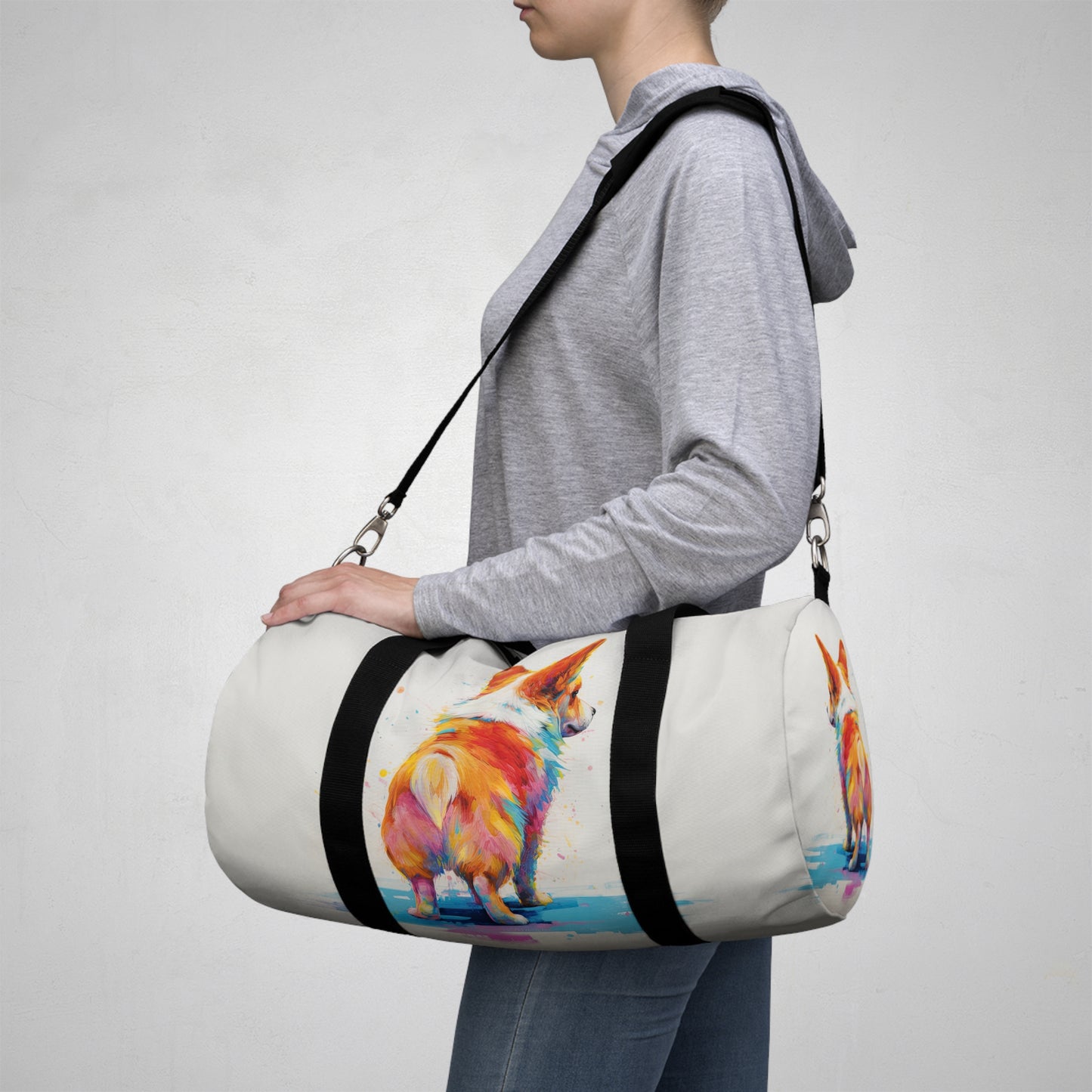 Peekaboo Corgi Duffel Bag - Fun Colorful Travel Gym Bag