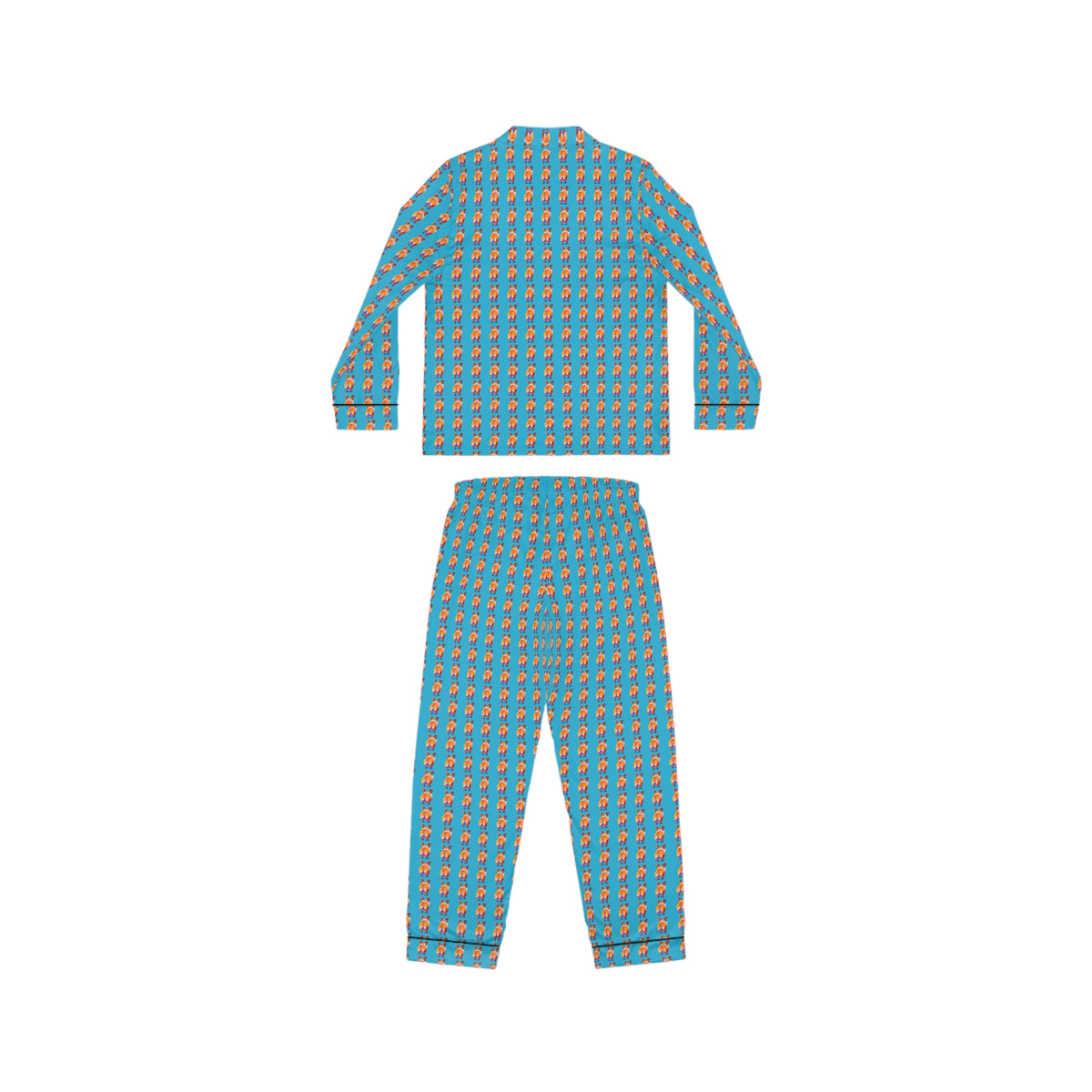 Corgi Butt Artistic Stripes Portrait - Blue Silky Pajamas