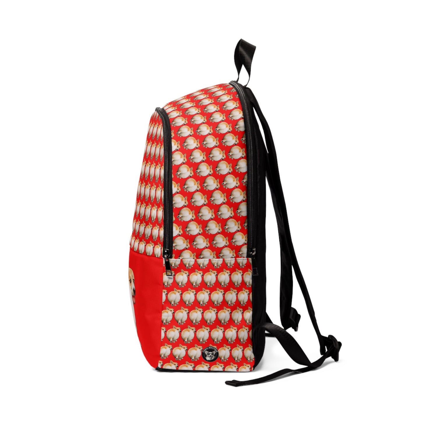 Baby Got Back Corgi Butt Pattern Backpack — Cute Corgi Print Red Rucksack