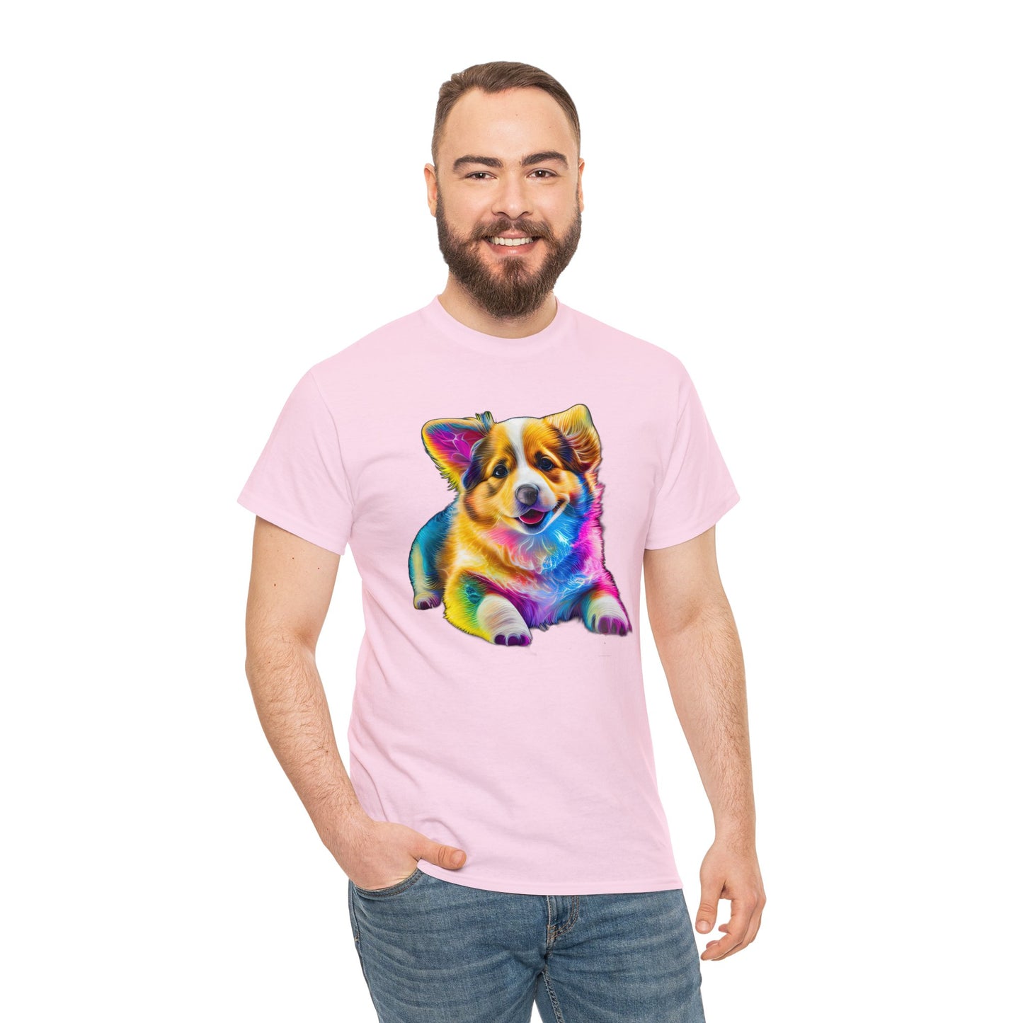 Colorful Corgi - Unisex Heavy Cotton Tee