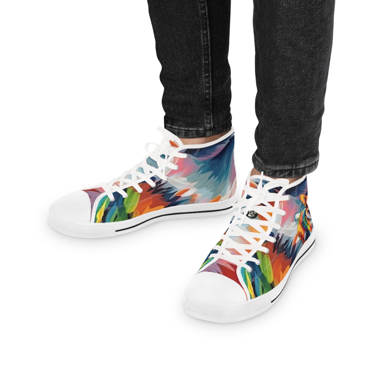 Scouter Corgi Artistic Abstract Men's High Top Casual Canvas Sneakers