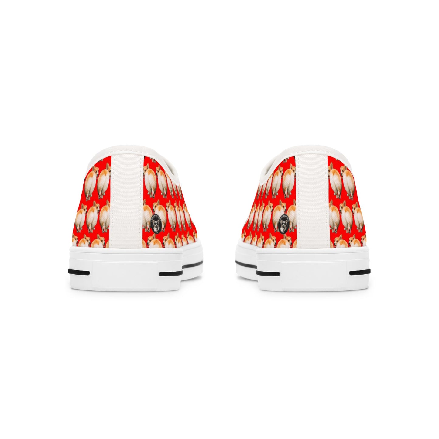 Baby Got Back Corgi Butt Wiggle Houndstooth Style Red Women's Low Top Casual Canvas Sneakers