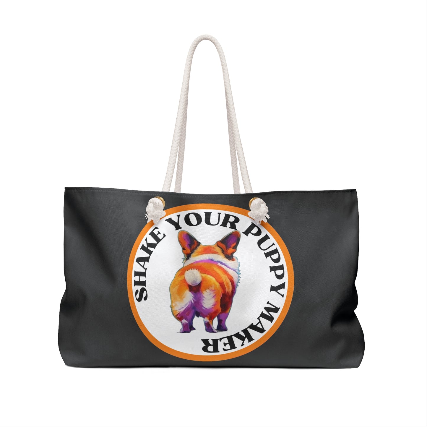 Shake Your Puppy Maker Weekender Beach Bag – Corgi Humor Travel Tote