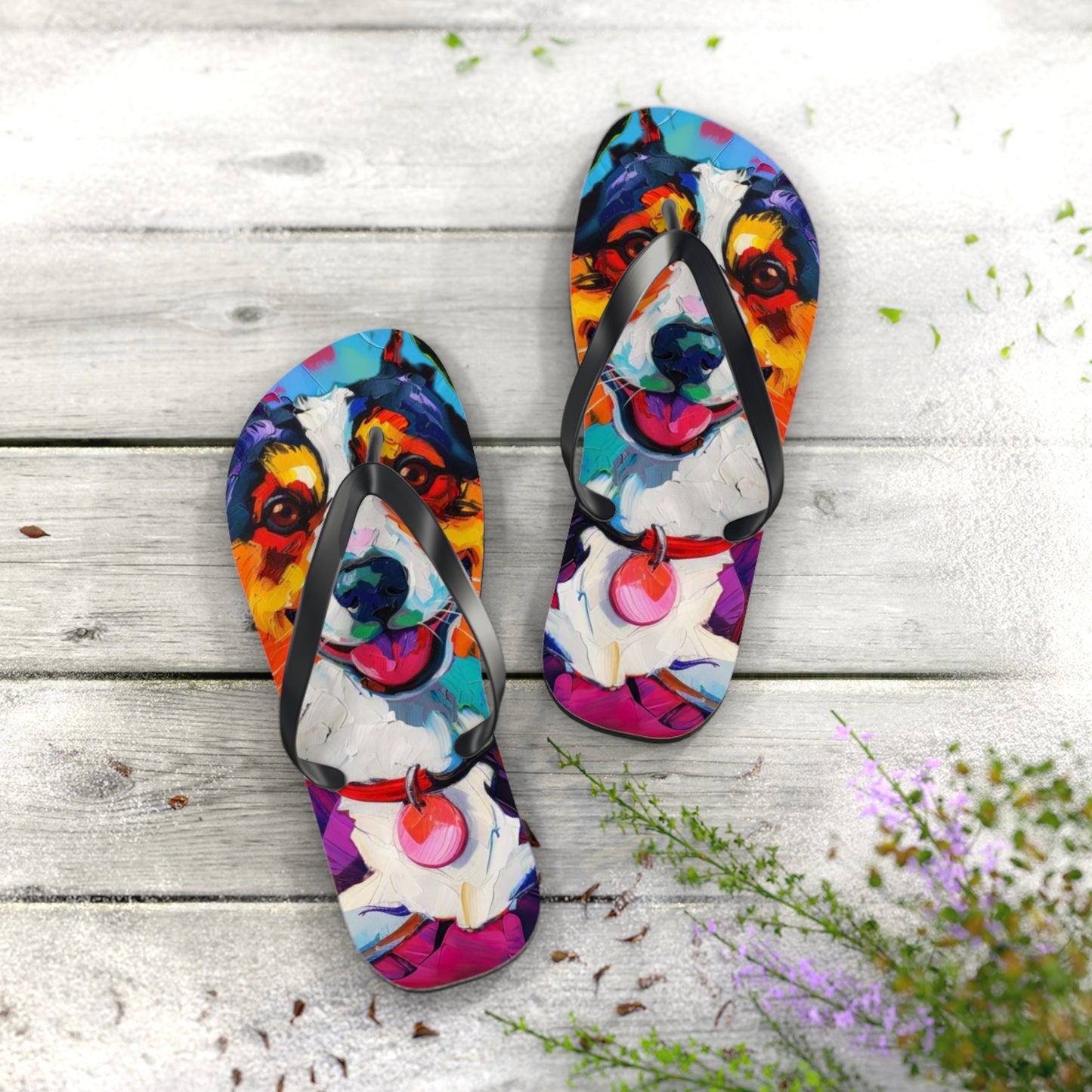 Color Me Corgi Flip-Flops