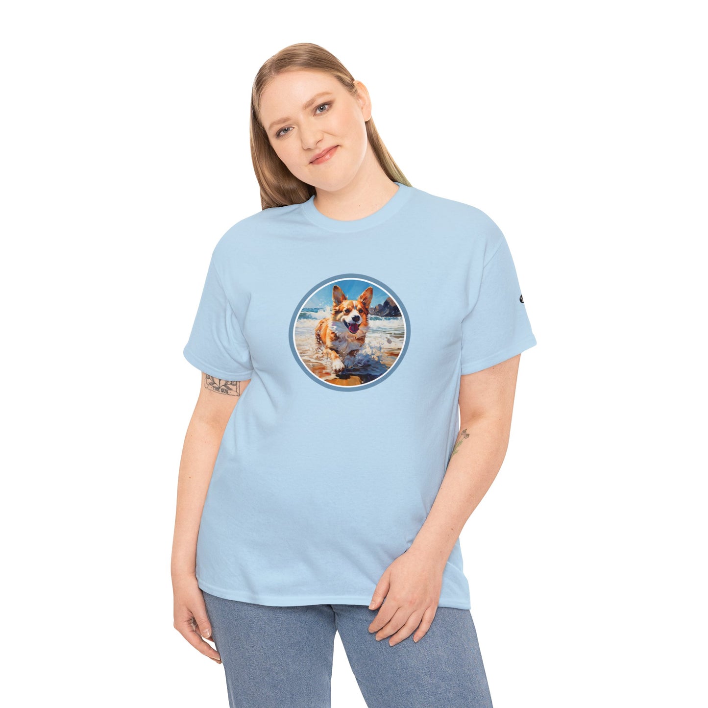 Coastal Corgi - Unisex Heavy Cotton Tee