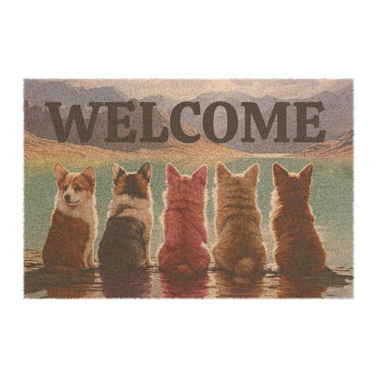 Welcome/Corgi Lake - Doormat