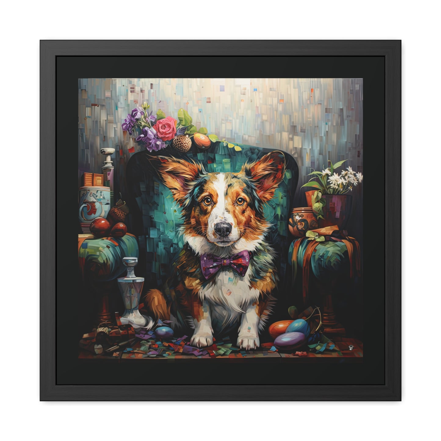 Impression encadrée de Corgi élégant