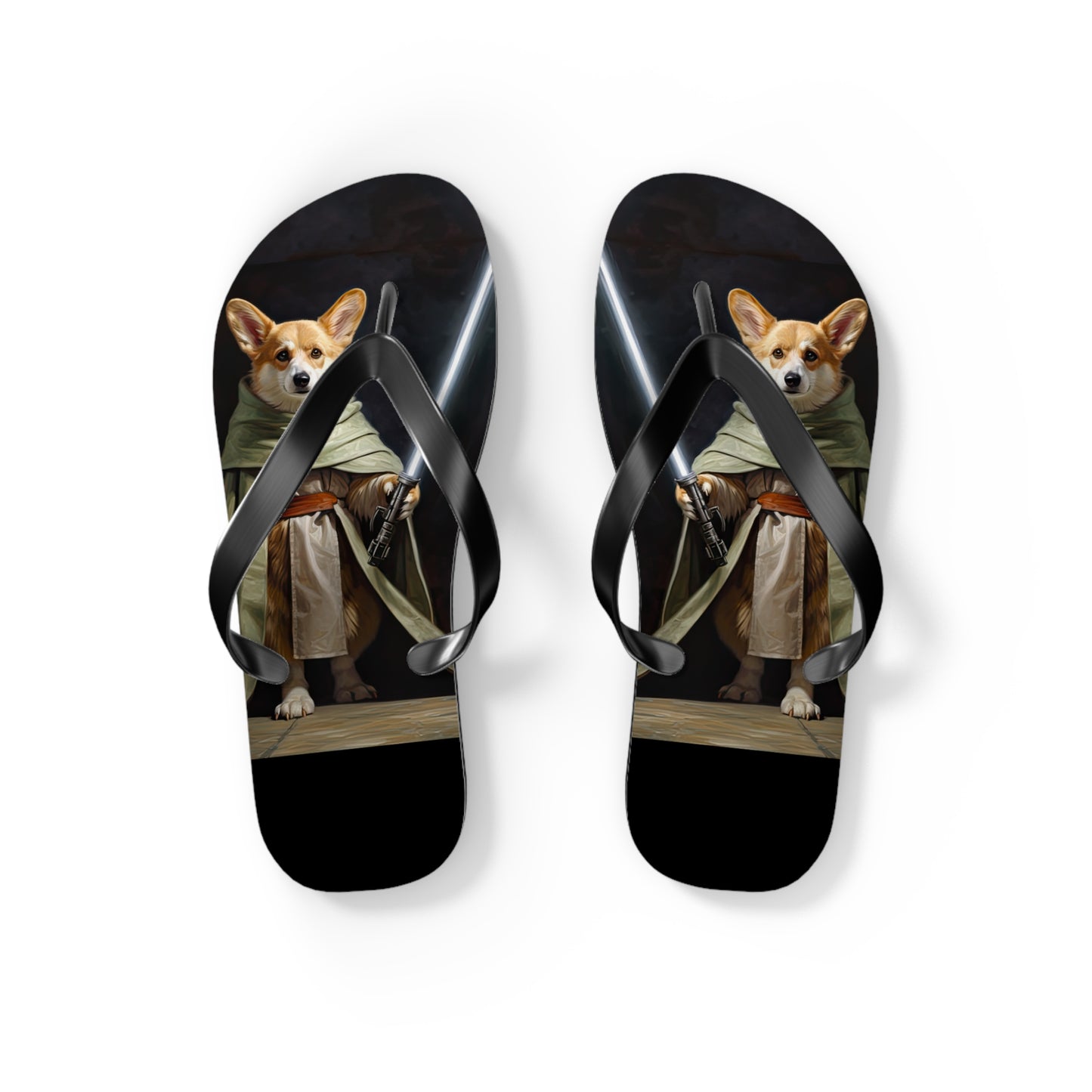 Jedi Corgi Flip-Flops