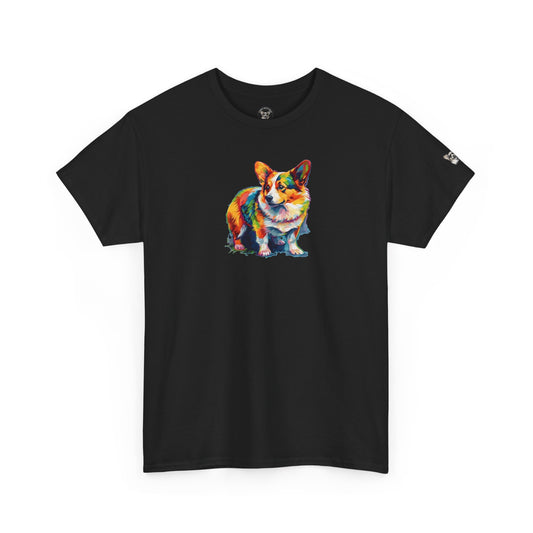 Scouter Corgi Watercolor Black or White Cotton T-Shirt