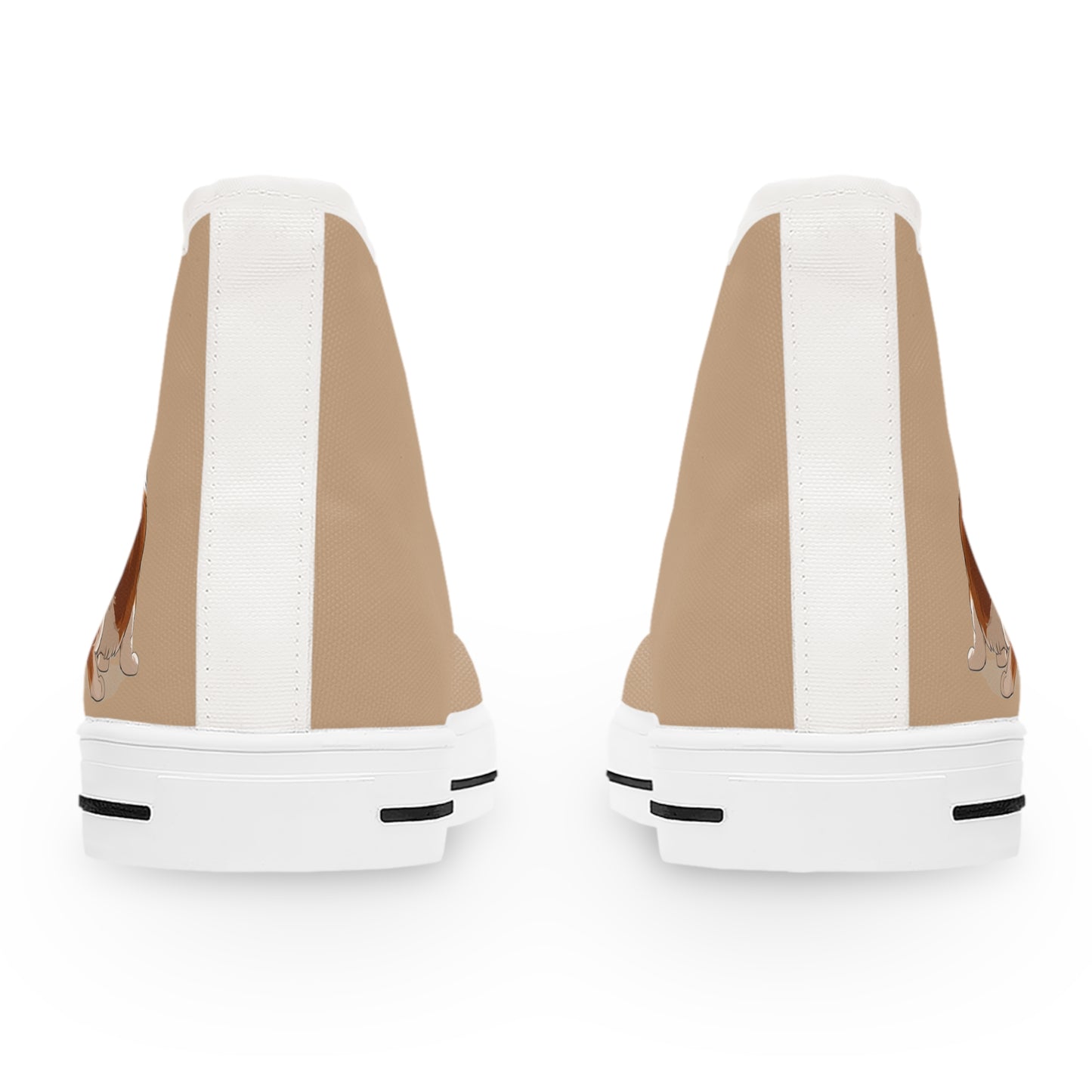 Butt What? Talk To The Butt Contemptuous Corgi Women's High Top Casual Tan Canvas Sneakers