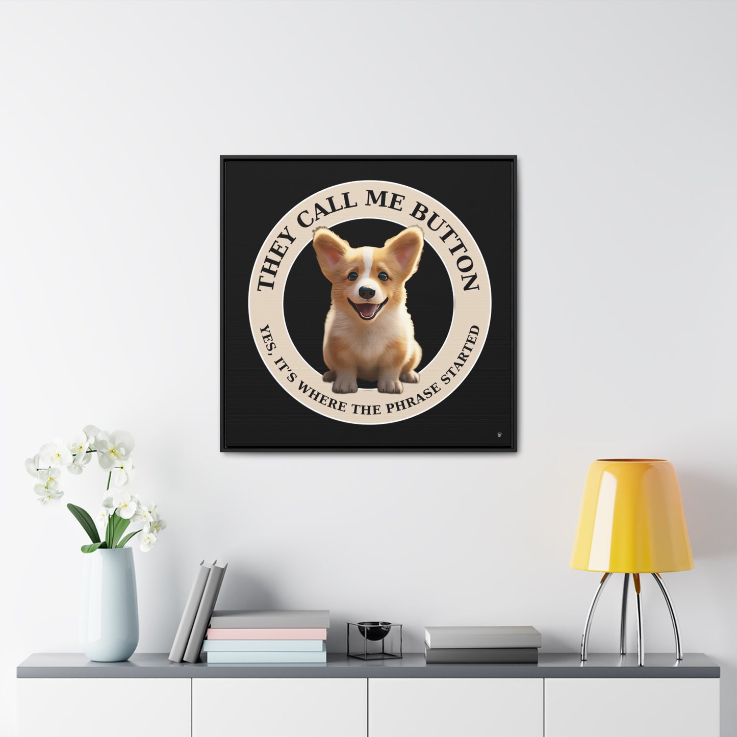 Cute as a Button - Framed on Canvas