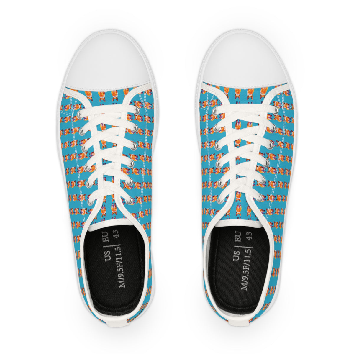 Corgi Butt Stripes Artistic Portrait Men's Low Top Casual Canvas Sneakers