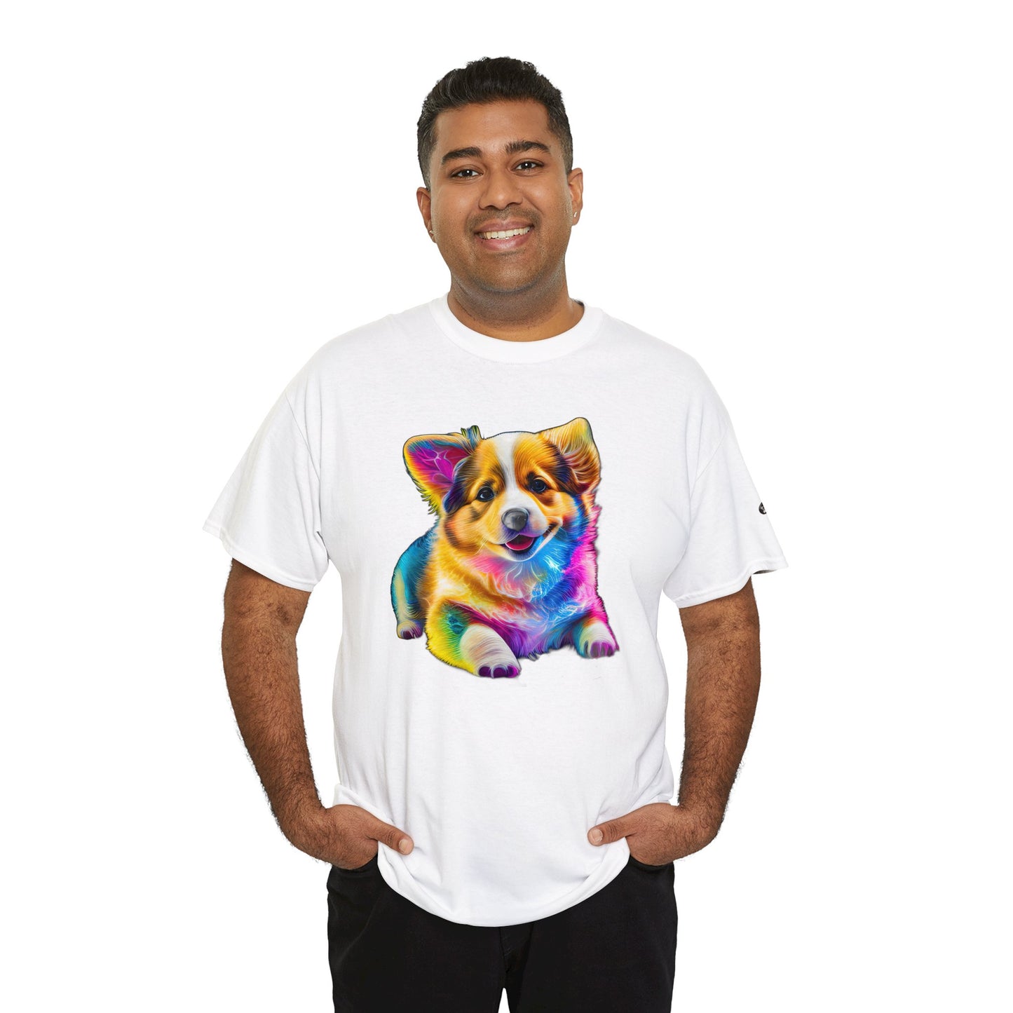 Colorful Corgi - Unisex Heavy Cotton Tee