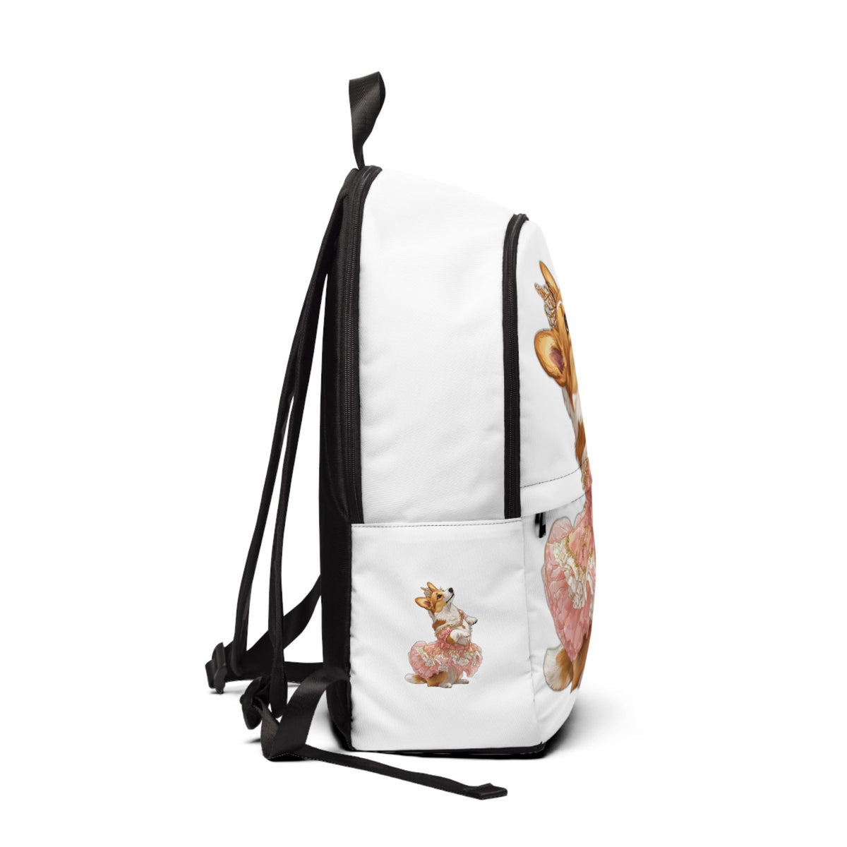 Princess Corgi White & Pink Backpack — Royal Corgi Rucksack