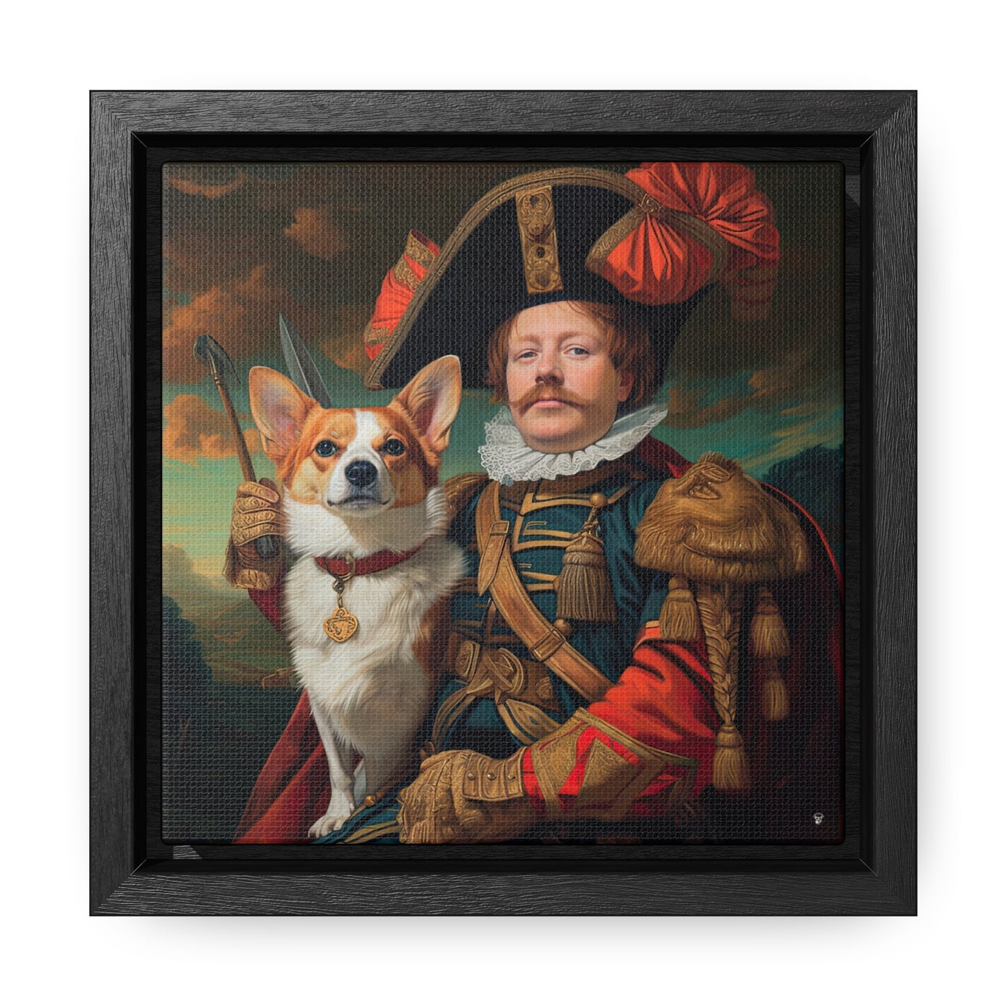 First Royal Corgi - Framed on Canvas