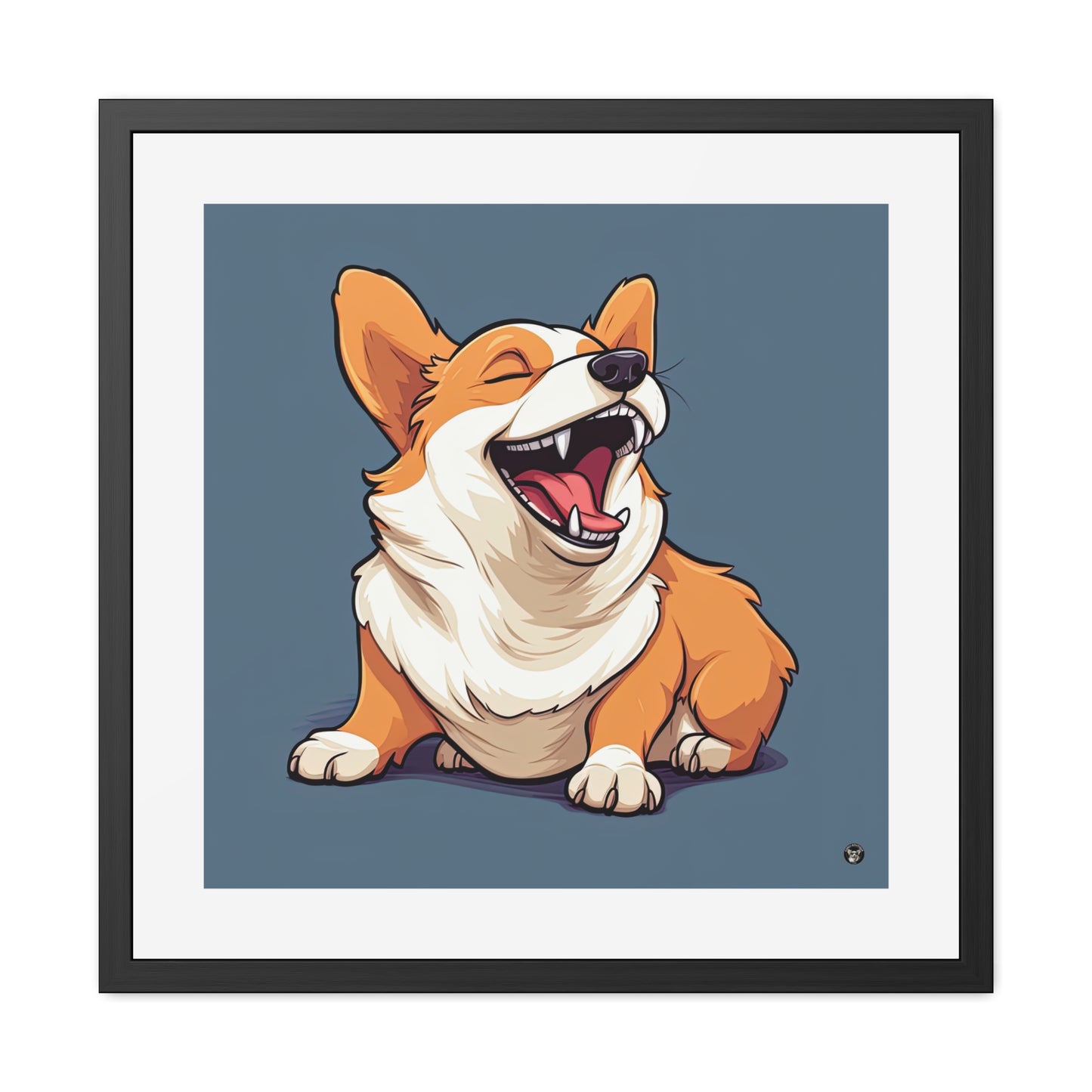 Impression encadrée : Corgi comique
