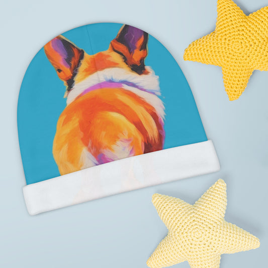 Corgi Butt Artistic Portrait Baby Beanie