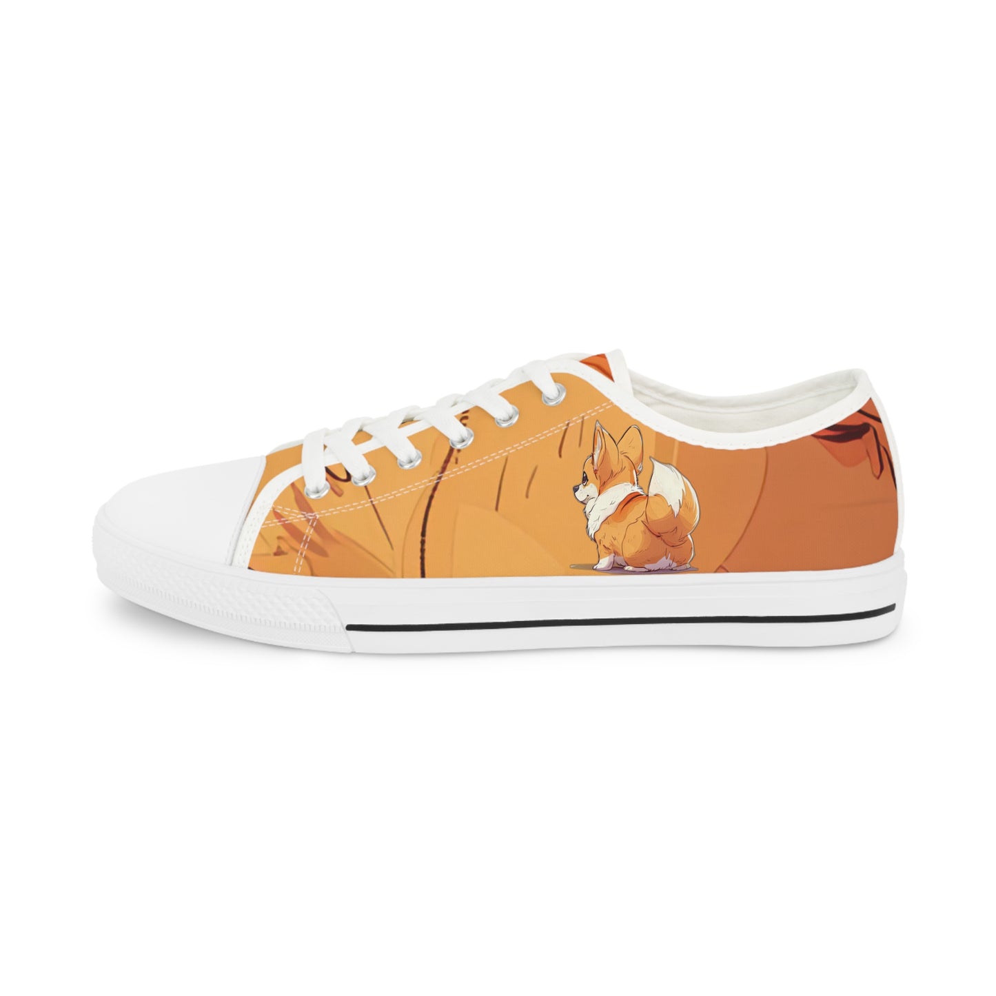 Cutie Patootie Men's Low Top Sneakers — Autumn Orange Canvas Casual Shoes
