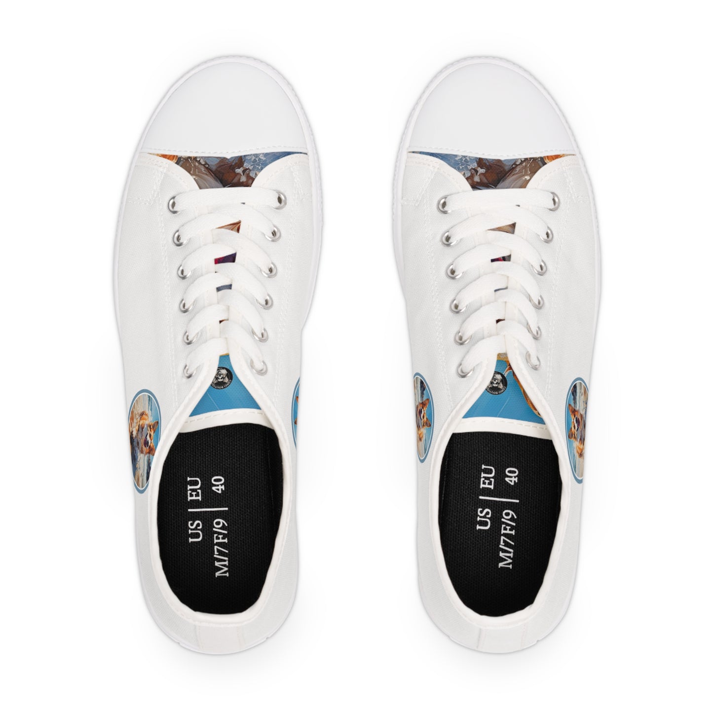 Coastal Corgi - Women's Low Top Sneakers