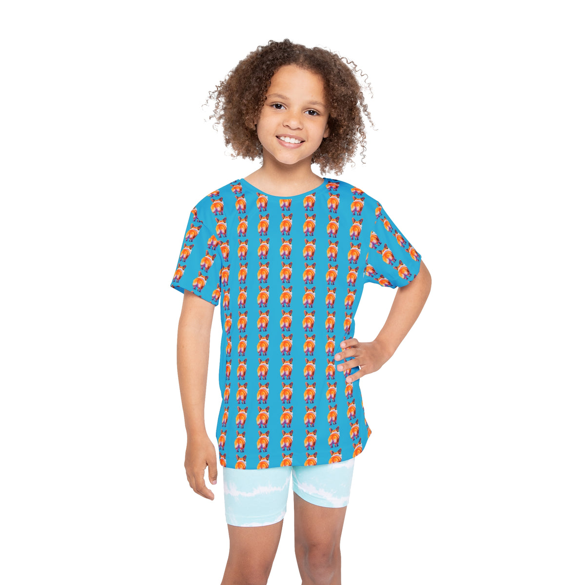 Corgi Butt Stripes Artistic Portrait Kid's Sports Tee