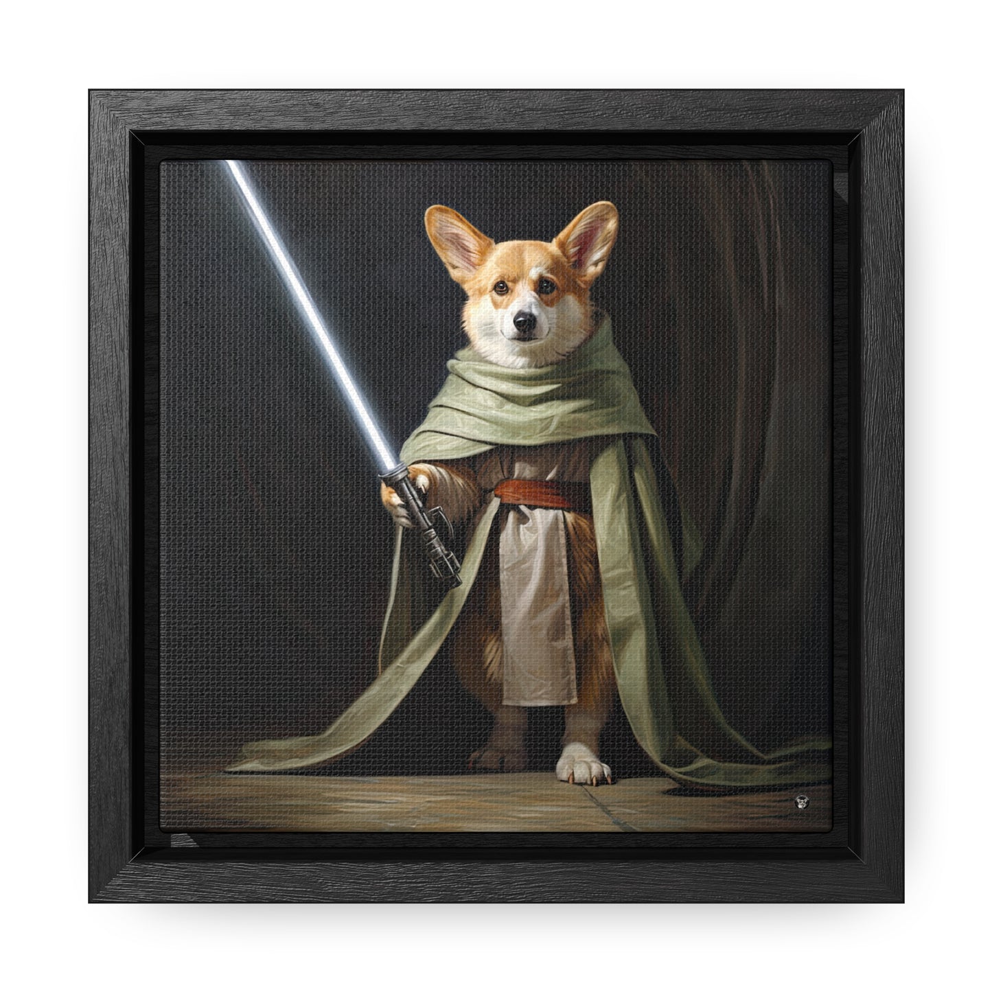 Jedi Corgi - Framed on Canvas