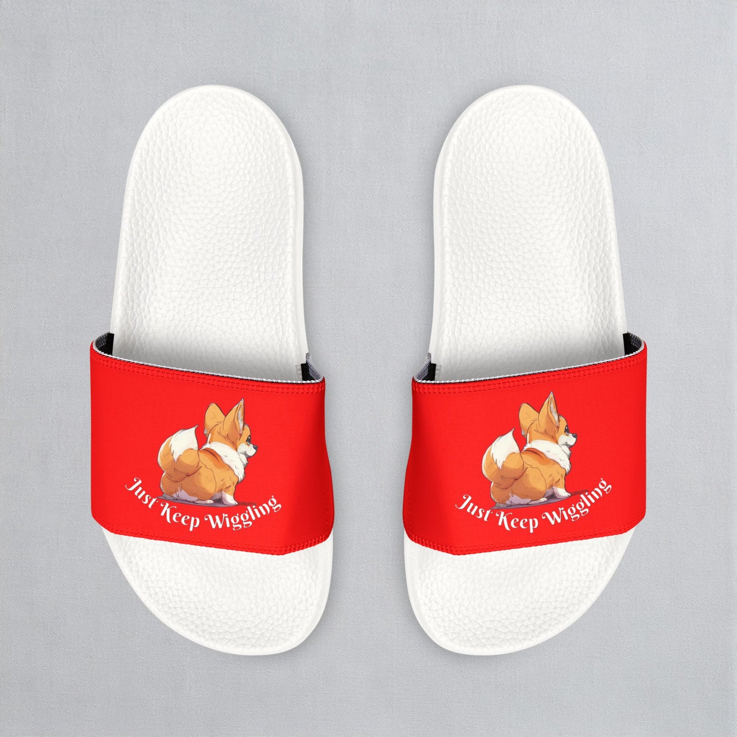 Just Keep Wiggling Men's Red Slide Sandals - Casual Pool & Beach Slides