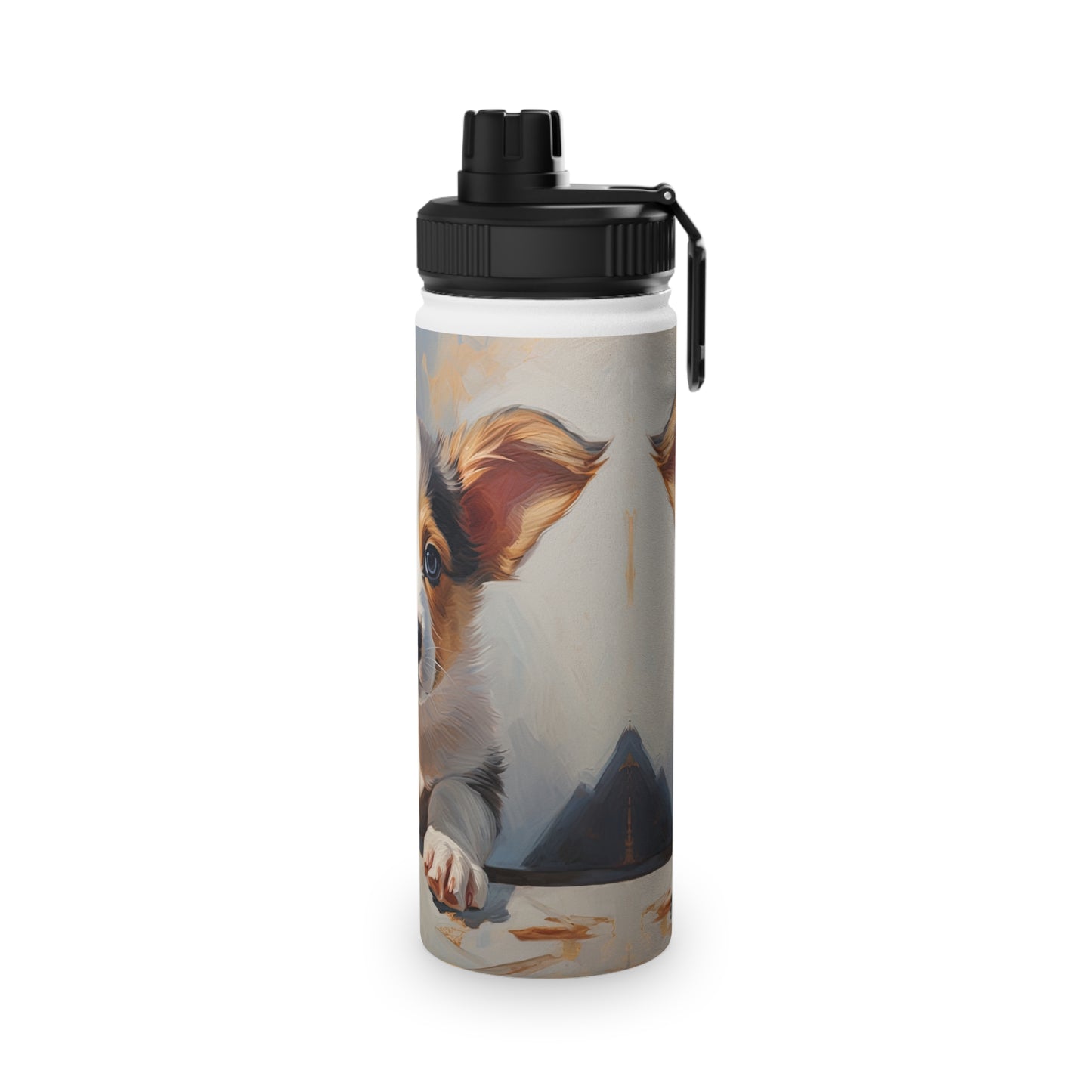 Puppy Portrait - Water Bottle with Sport Lid
