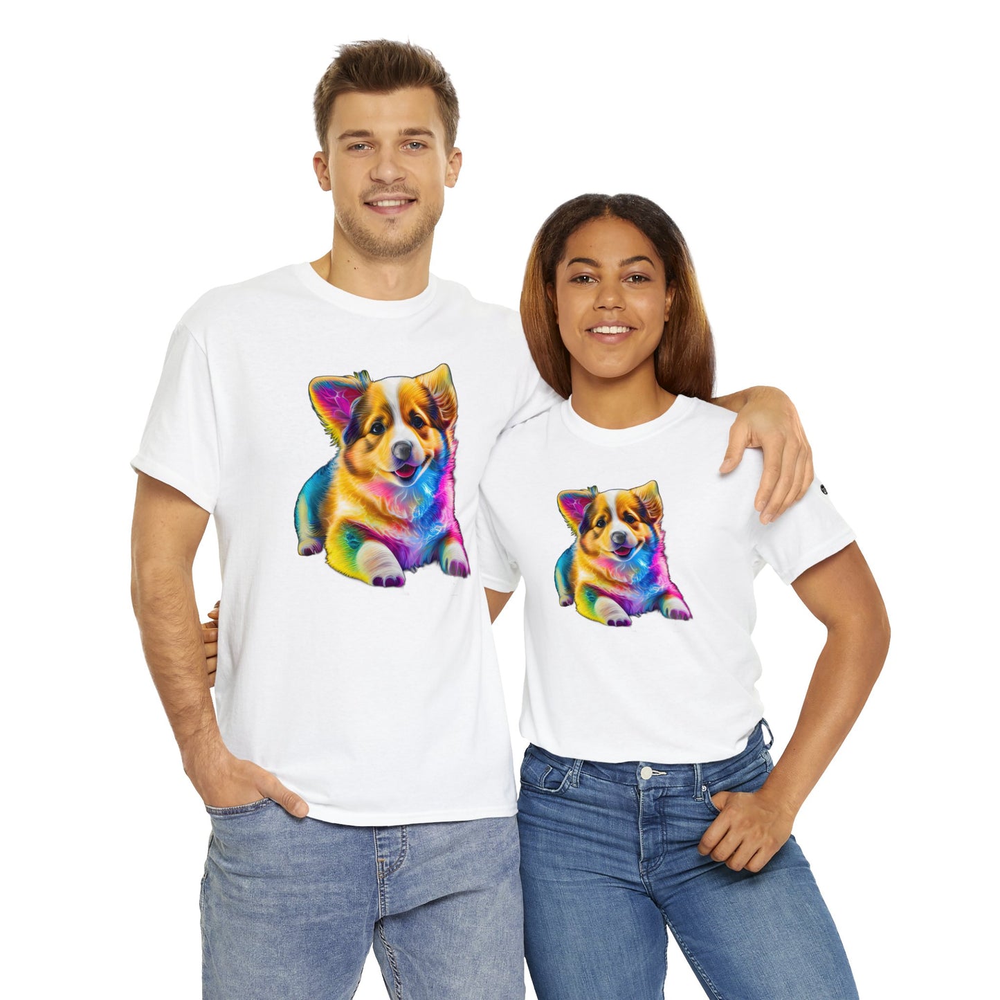 Colorful Corgi - Unisex Heavy Cotton Tee