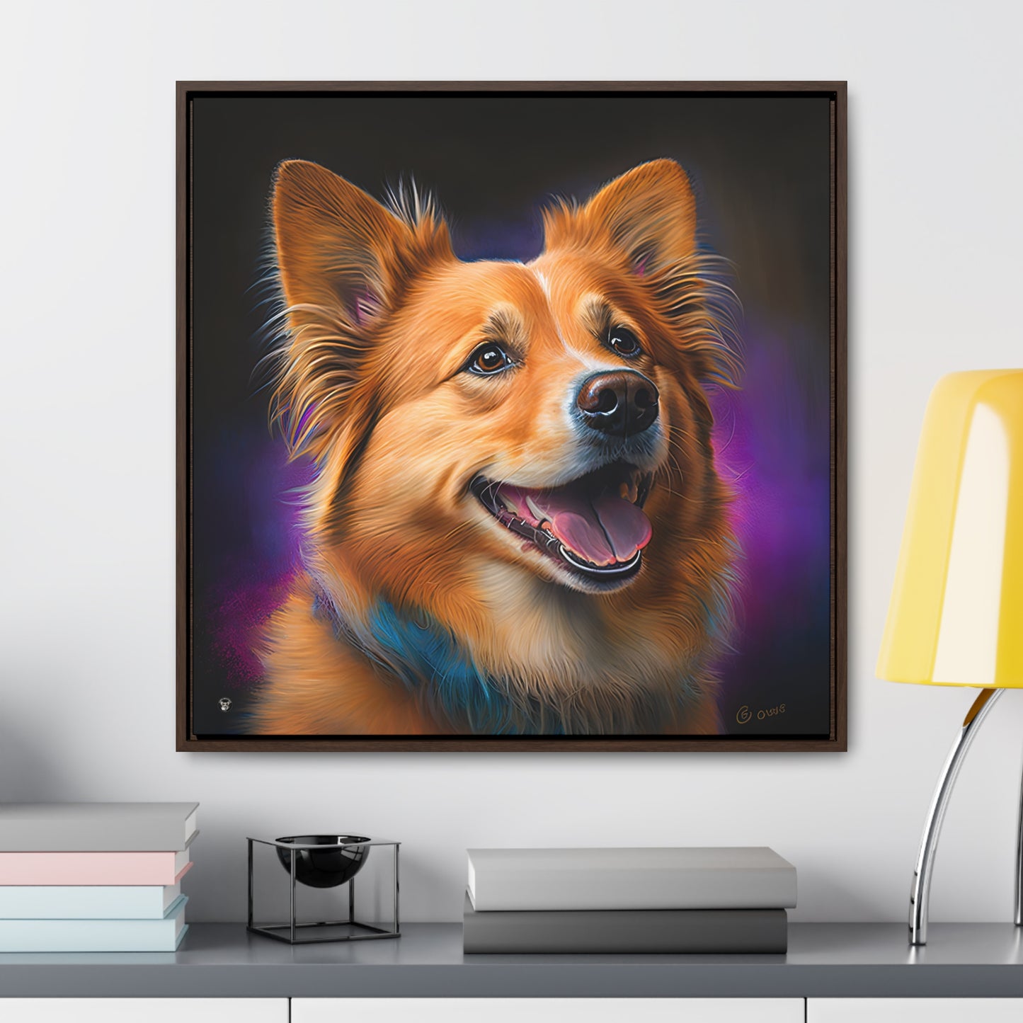 Golden Corgi - Framed on Canvas