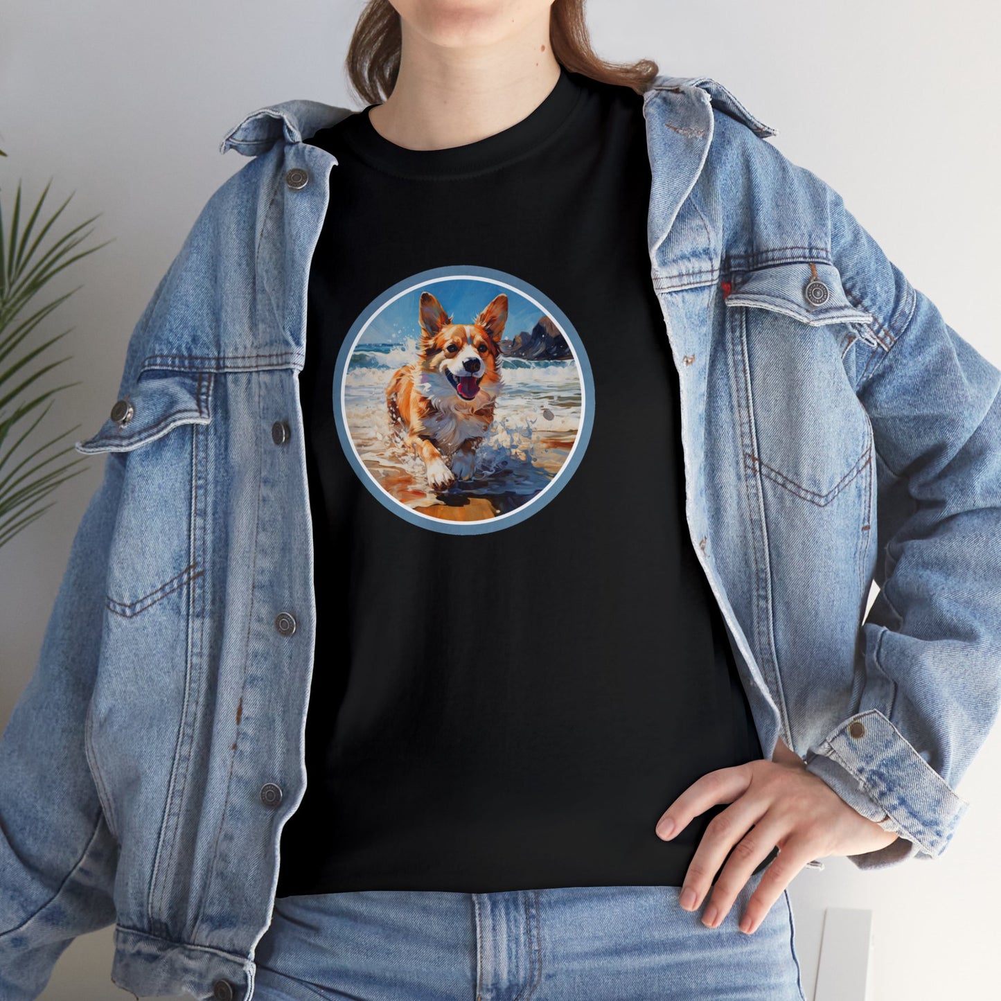 Coastal Corgi - Unisex Heavy Cotton Tee