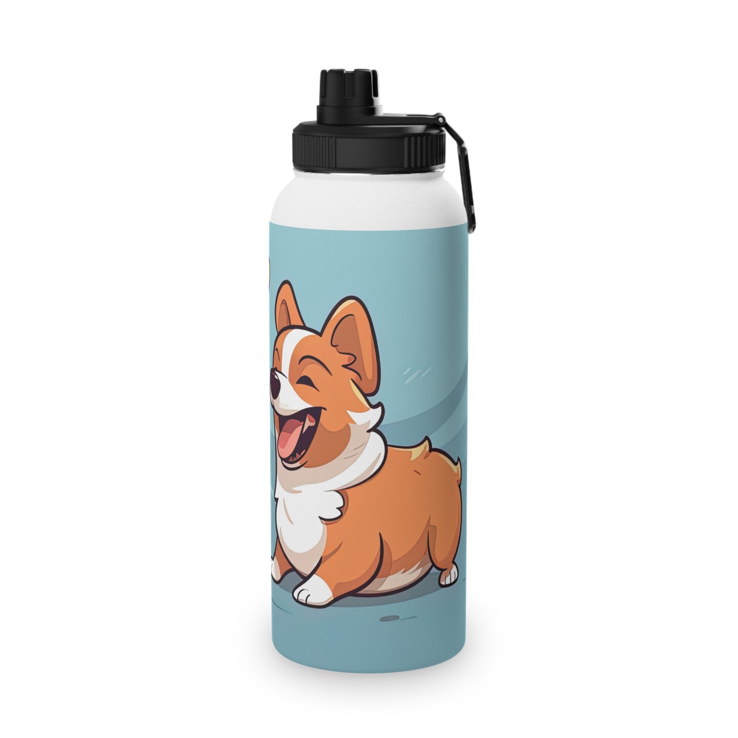 Corgi Couple - Water Bottle with Sport Lid