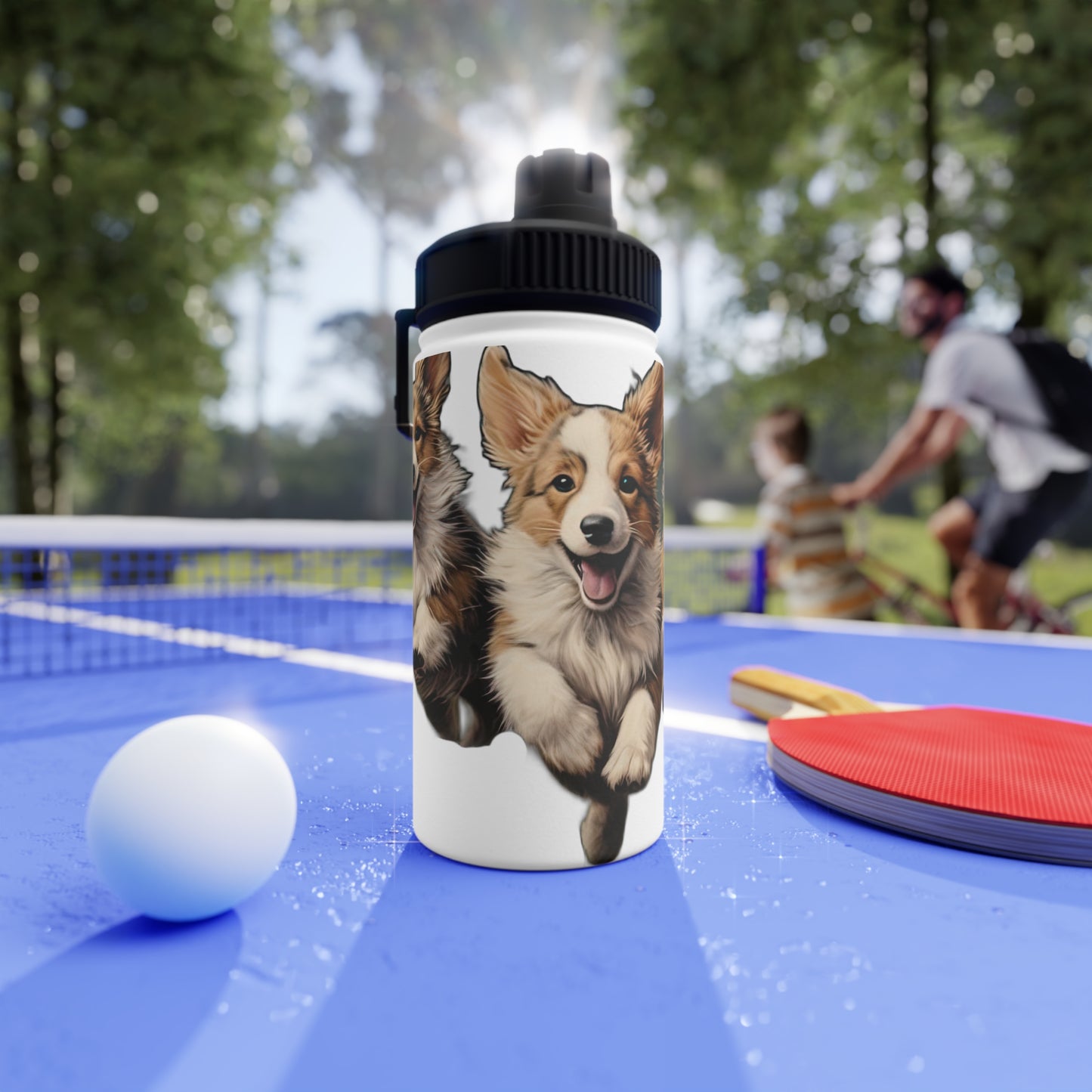 Corgi Enthusiasm - Water Bottle with Sport Lid