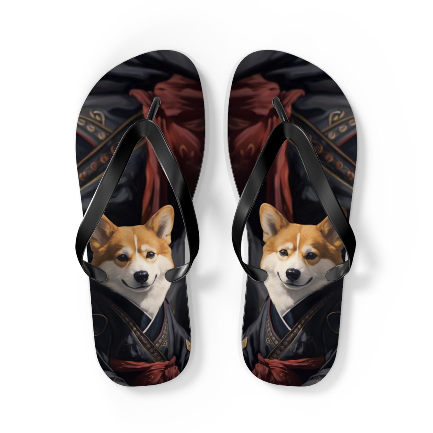 Ninja Corgi Flip-Flops