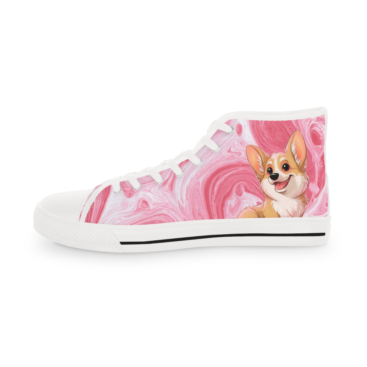 The Cuddle Connoisseur Men's High-Top Sneakers - Strawberry Swirl Canvas