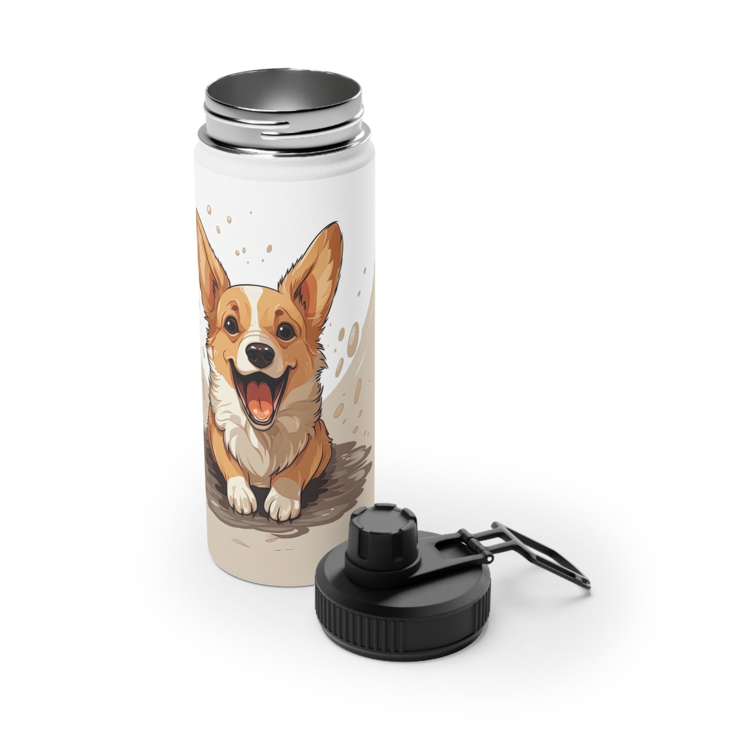 Corgi Cuteness - Water Bottle with Sport Lid