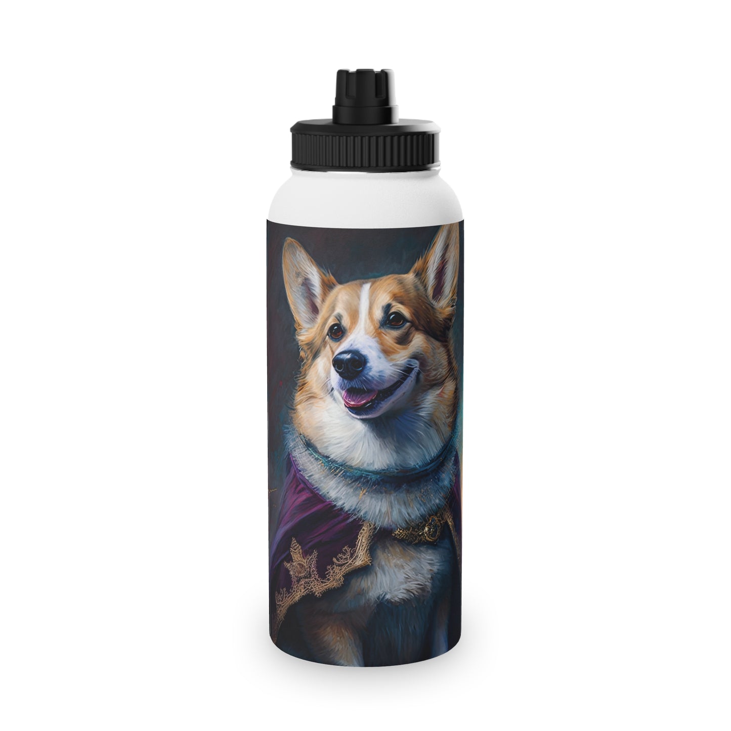 Corgi Royalty - Water Bottle with Sport Lid