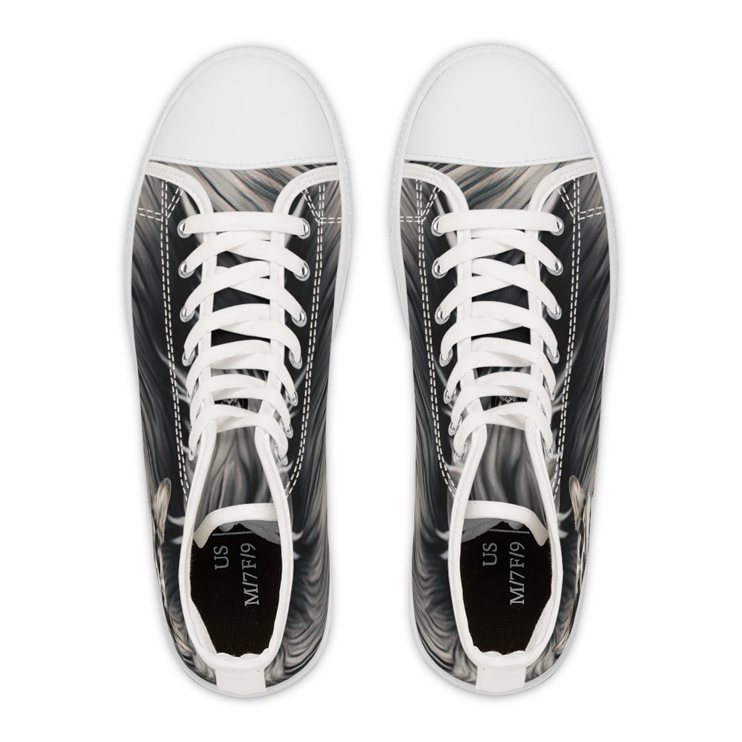 Corgi Cool Portrait in Shades Women's High Top Casual Black & White Canvas Sneakers