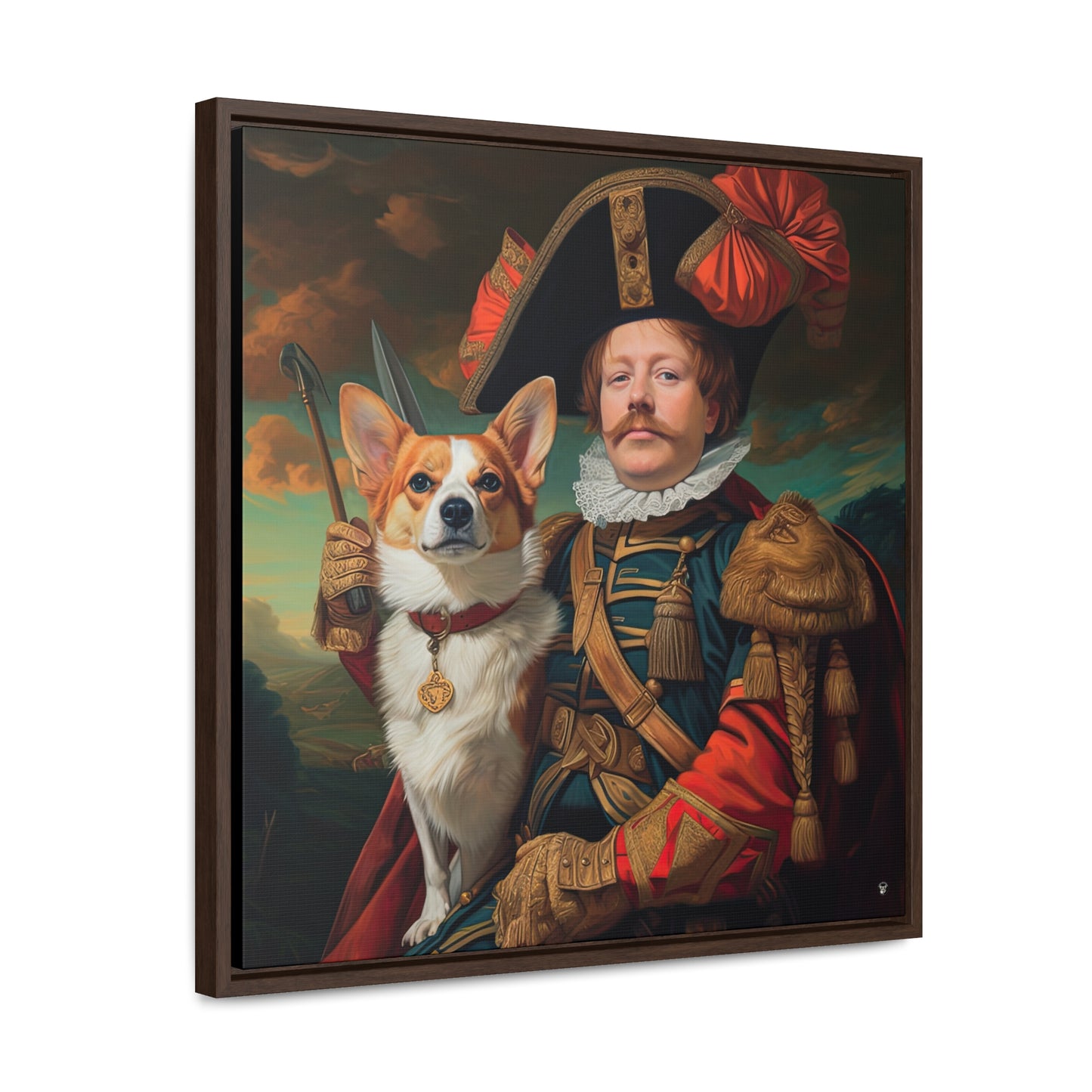 First Royal Corgi - Framed on Canvas