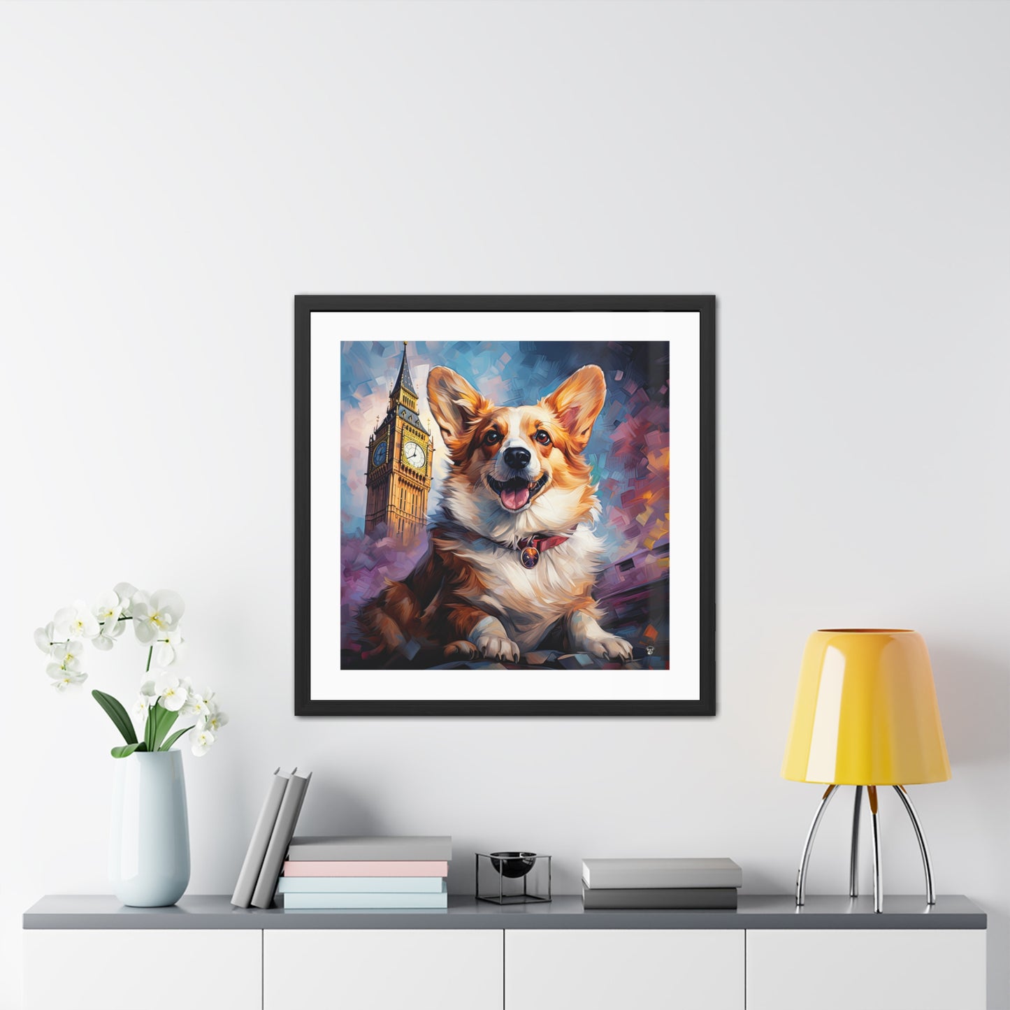 Impression encadrée Corgi & Ben