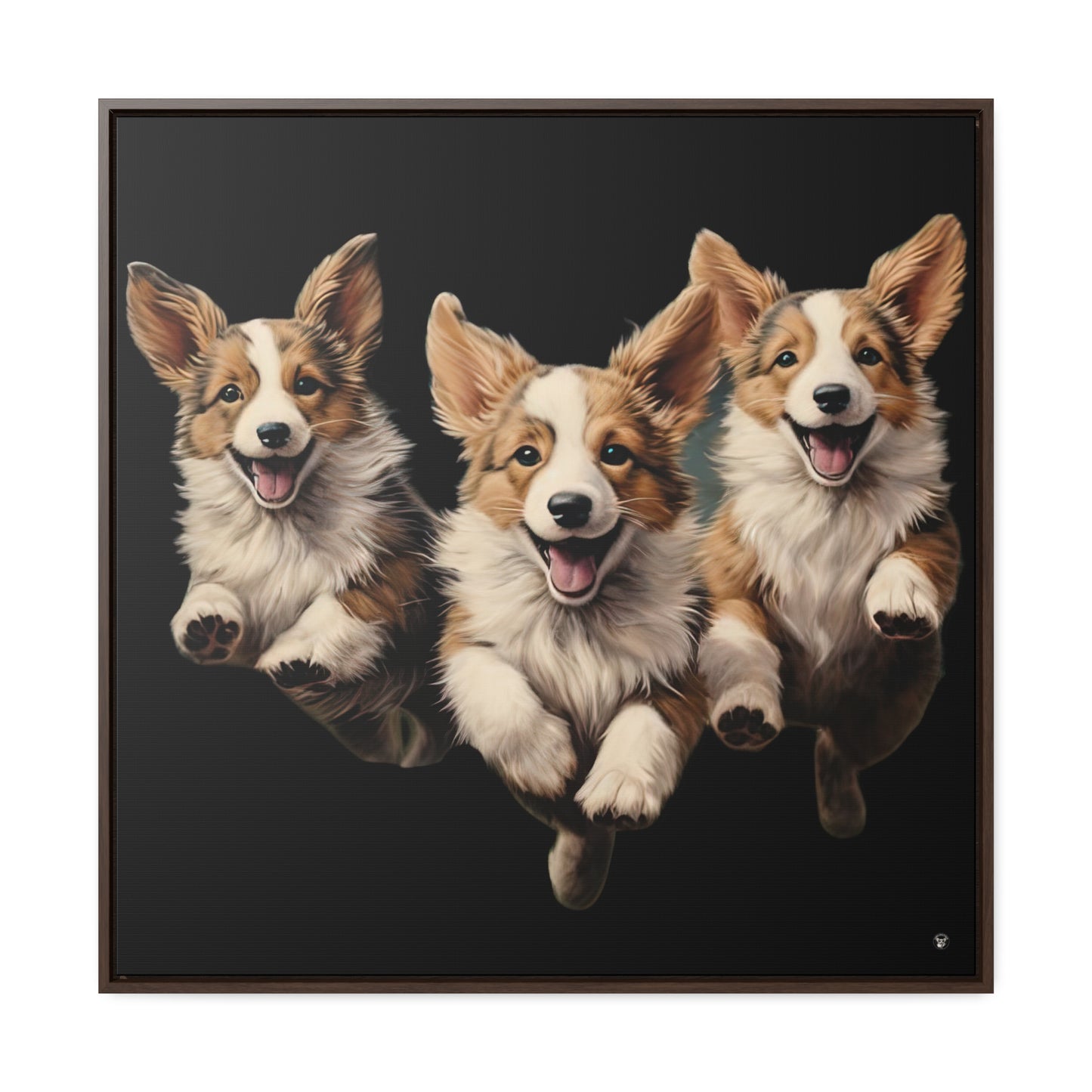 Corgi Enthusiasm - Framed on Canvas