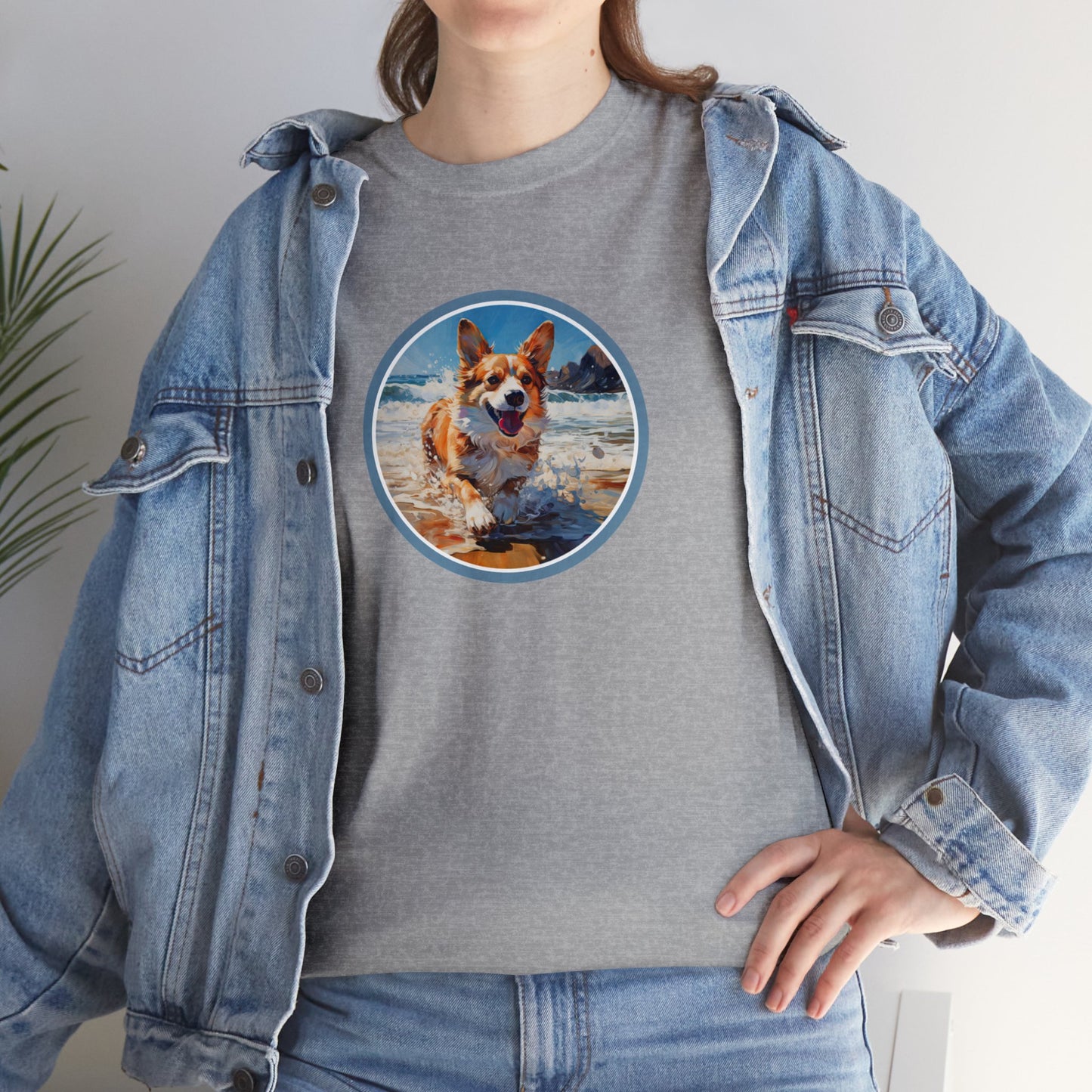 Coastal Corgi - Unisex Heavy Cotton Tee