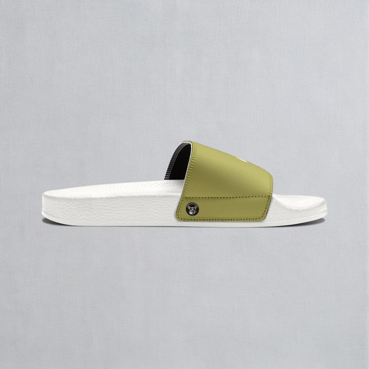 The Queen's Corgi Companion Women's Khaki Slide Sandals - Casual Pool & Beach Slides