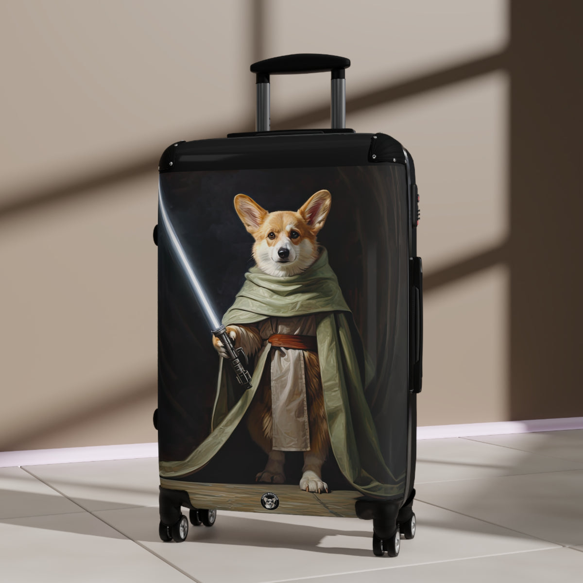 Corgi Jedi Knight Travel Suitcases - Star Warrior Corgi Rolling Luggage