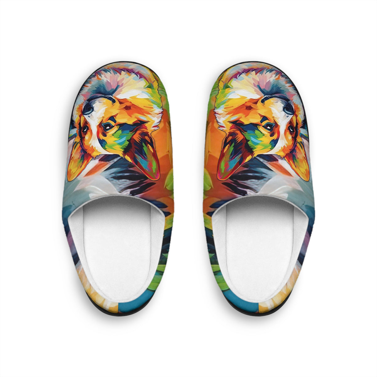 Scouter Corgi Watercolor Women's Slippers - Vibrant Colorful Corgi Footwear