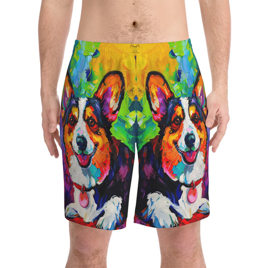 Colorful Corgi Board Shorts