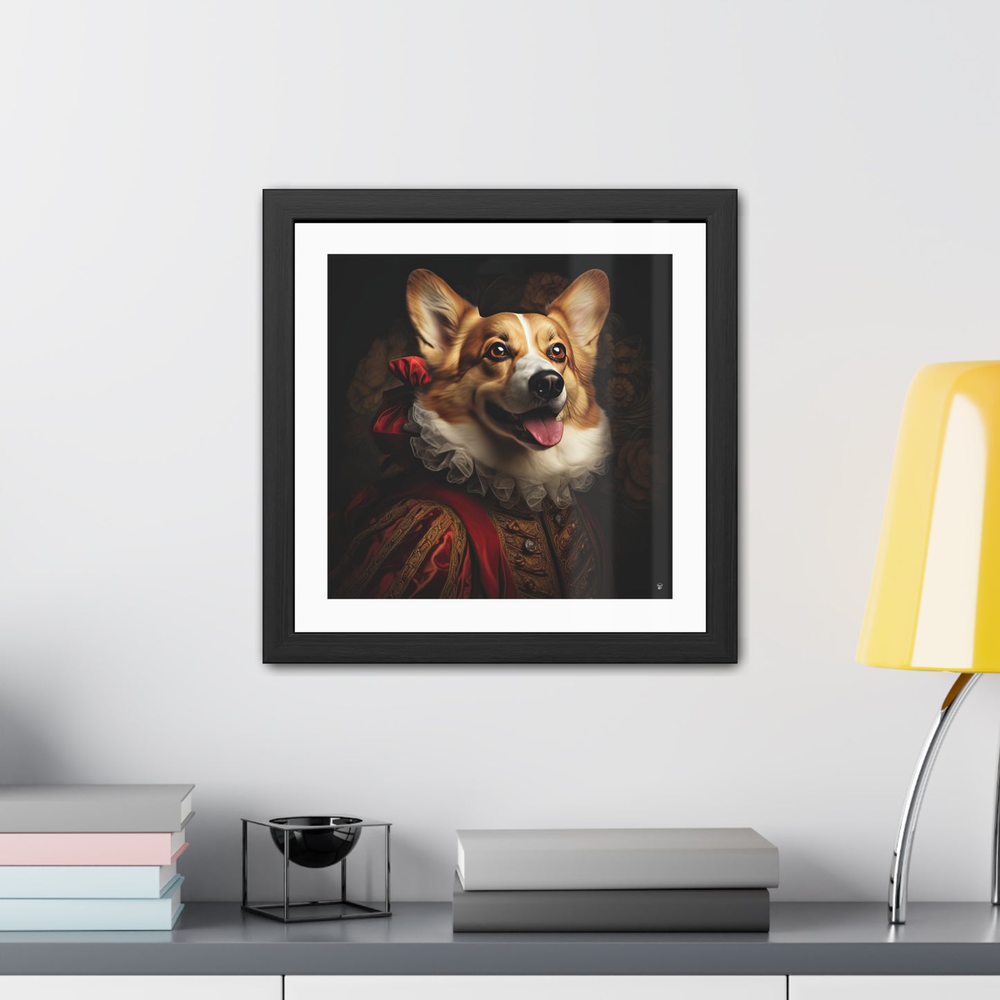 Gravure encadrée Corgi Renaissance